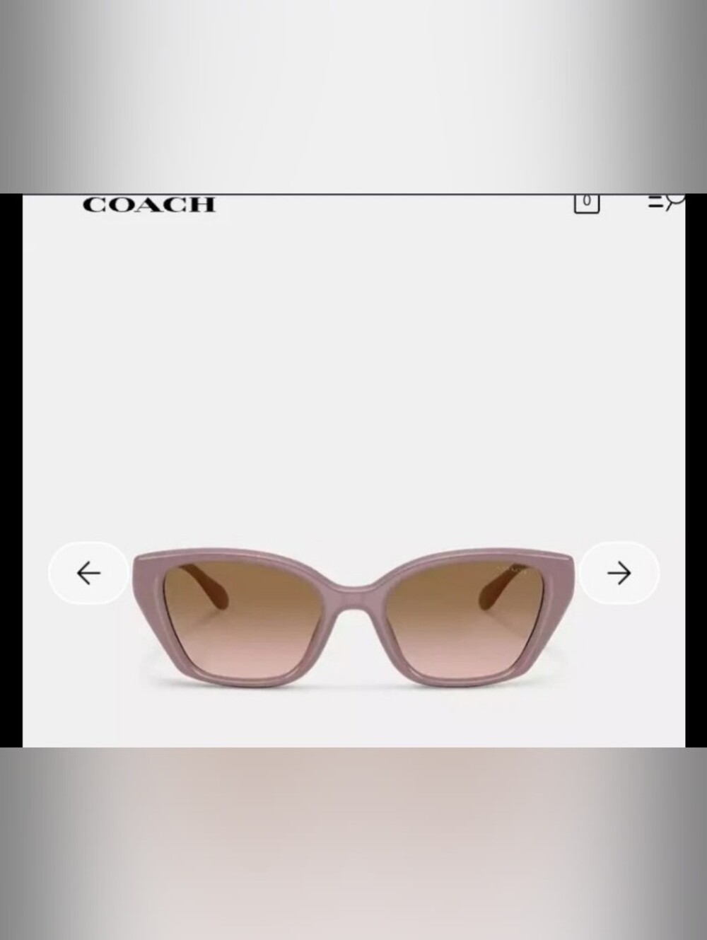 Coach C Hardware Square Cat Eye Sunglasses, NEW, Milky Putty, CBY91
